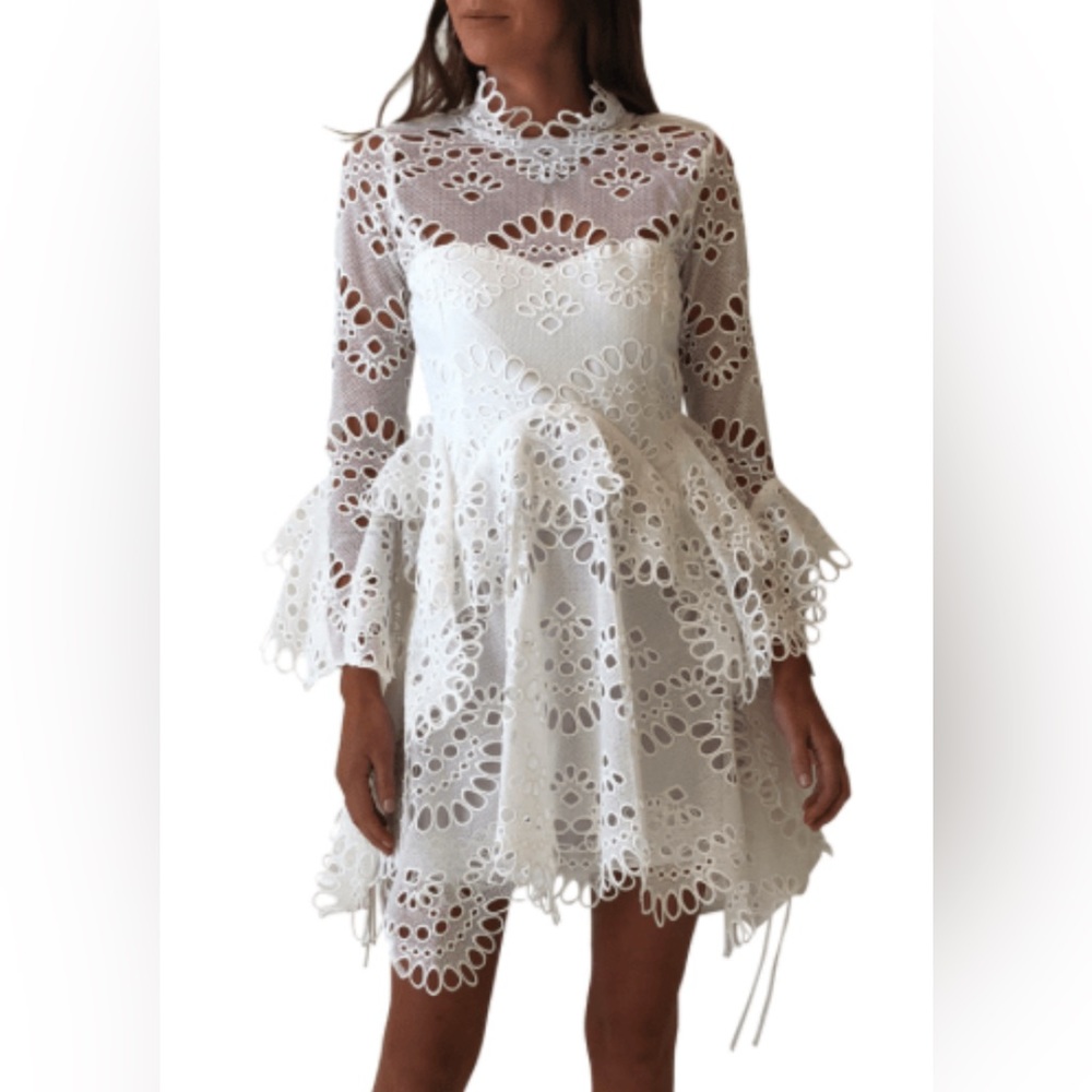 Beulah White eyelet lace dress